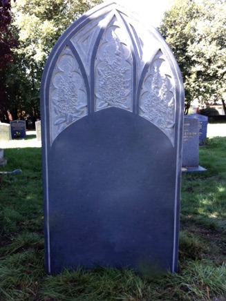 Slate memorial.  Stone carver Gary Churchman